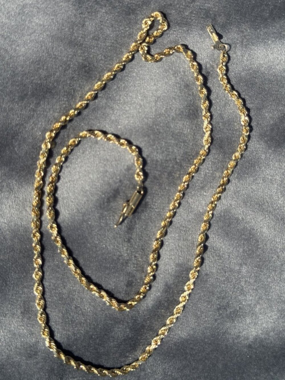 10k Yellow Gold 22 Inch (3 mm thick) Twist Rope Chain Necklace